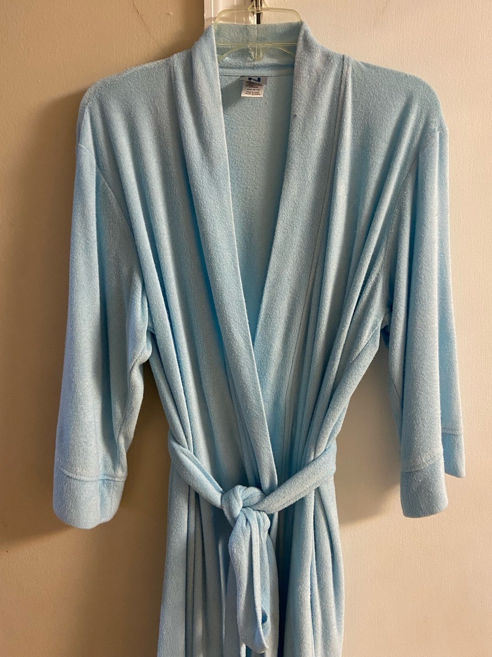 Natori Light Blue Terry Cloth Robe Large - Picture 4 of 9
